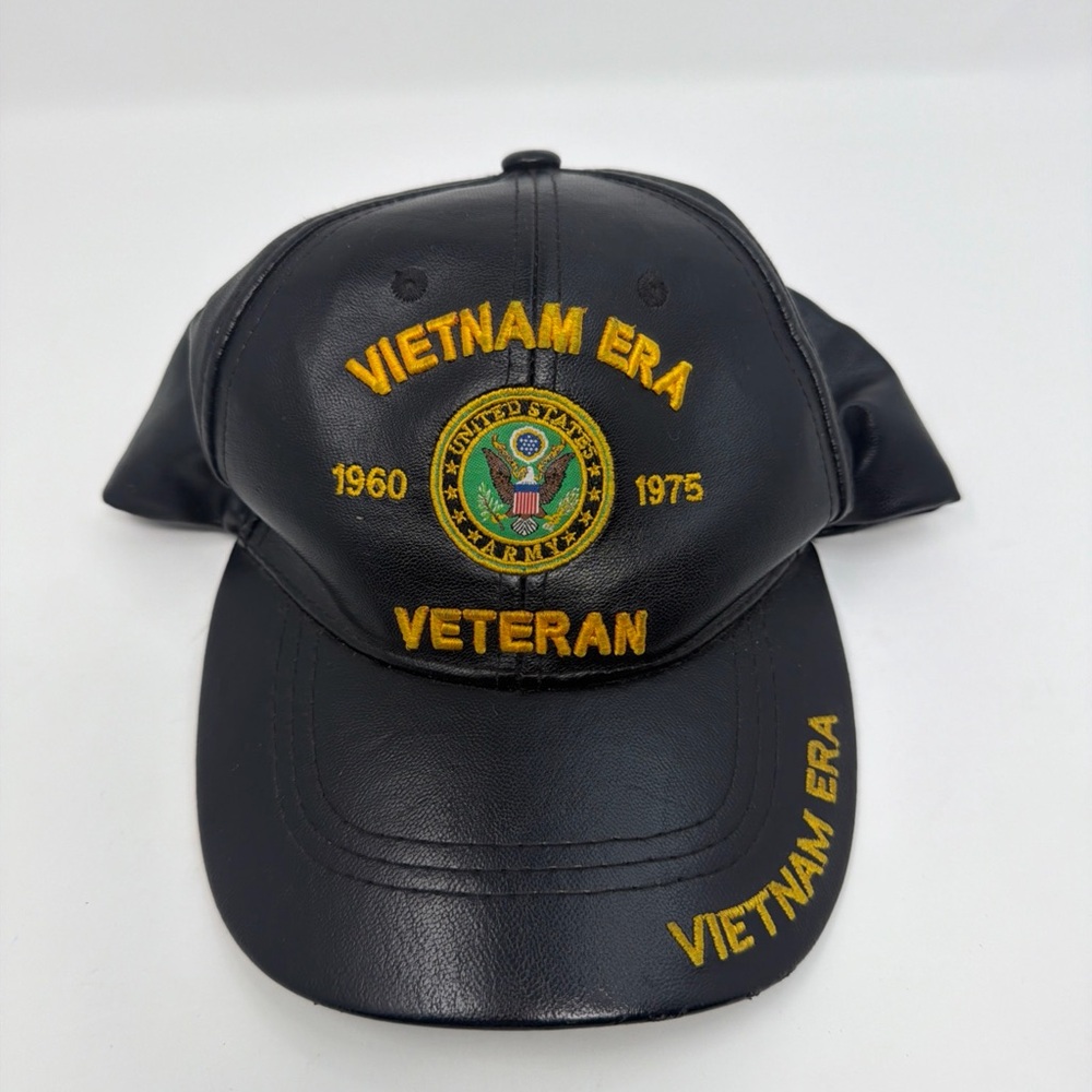 U.S. Army Black Vietnam Era Veteran Cap with Gold Embroidery